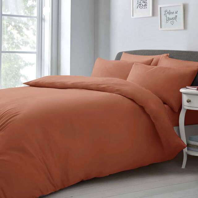 Velosso Microfibre Double Orange Duvet Set - Wilko - image 1