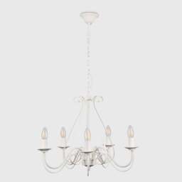 ValueLights 5 Way Ivory White Chandelier - Size: 110 x 60 x 60cm - Wilko - thumbnail 4