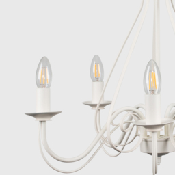 ValueLights 5 Way Ivory White Chandelier - Size: 110 x 60 x 60cm - Wilko - thumbnail 6