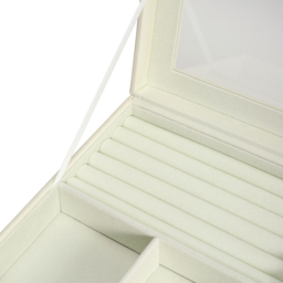 H&O Direct 3 Tier White PU Leather Jewellery Organiser - Size: 13.5 x 26.5 x 18cm - Wilko - thumbnail 5