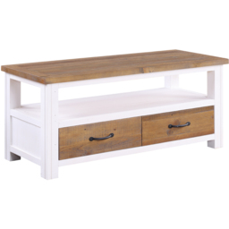 Baumhaus Splash of White 2 Drawer Single Shelf Widescreen White Television Cabinet - Wilko - thumbnail 3