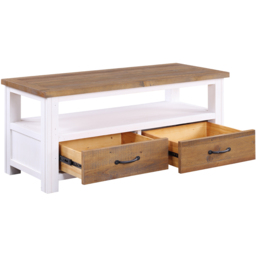 Baumhaus Splash of White 2 Drawer Single Shelf Widescreen White Television Cabinet - Wilko - thumbnail 4