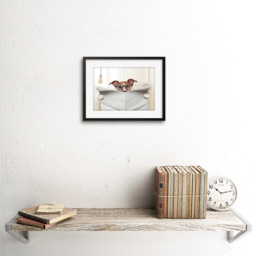 Wee Blue Coo Mock Jack Russell Toilet Reading Newspaper Framed Wall Art Print 23 x 18cm - Size: 25.9 x 20.6 x 1.5cm - White - Wilko - thumbnail 3