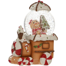The Seasonal Gift Co. Santa and Friends Gingerbread Train with Snow Globe 12cm - Size: 9 x 6.5 x 5cm - Brown - Wilko - thumbnail 3