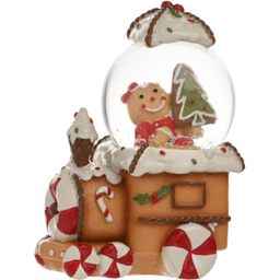 The Seasonal Gift Co. Santa and Friends Gingerbread Train with Snow Globe 12cm - Size: 9 x 6.5 x 5cm - Brown - Wilko - thumbnail 1