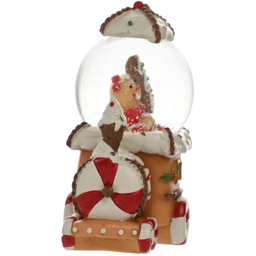 The Seasonal Gift Co. Santa and Friends Gingerbread Train with Snow Globe 12cm - Size: 9 x 6.5 x 5cm - Brown - Wilko - thumbnail 4