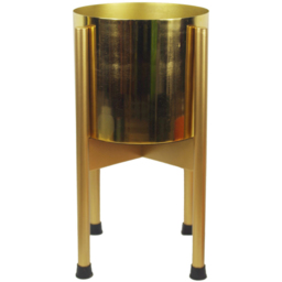 Botanik Polished Gold Finish Metal Planter 20 x 18cm - Size: 18 x 20 x 20cm - Wilko - thumbnail 4