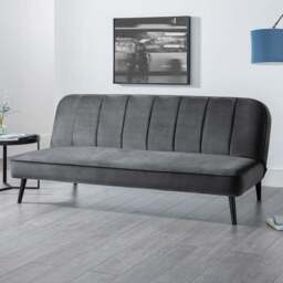 Julian Bowen Miro 3 Seater Grey Velvet Sofa Bed - Wilko