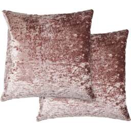 Serene Crushed Velvet Pink Cushion Cover 43 x 43cm - Wilko