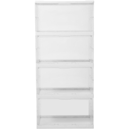 H&O Direct 4 Shelf Transparent Foldable Storage Box with Magnetic Doors - Size: 126 x 57 x 38cm - Clear - Wilko - thumbnail 4