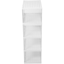 H&O Direct 4 Shelf Transparent Foldable Storage Box with Magnetic Doors - Size: 126 x 57 x 38cm - Clear - Wilko - thumbnail 3