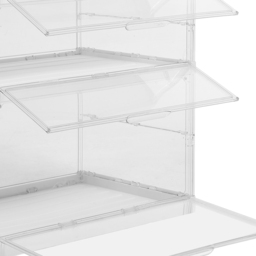 H&O Direct 4 Shelf Transparent Foldable Storage Box with Magnetic Doors - Size: 126 x 57 x 38cm - Clear - Wilko - thumbnail 5
