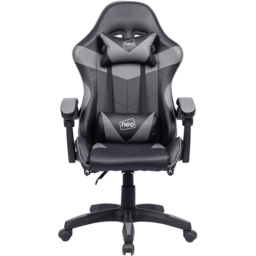 Neo Black and Grey PU Leather Swivel Office Chair - Size: 66 x 55 x 125cm - Wilko - thumbnail 4