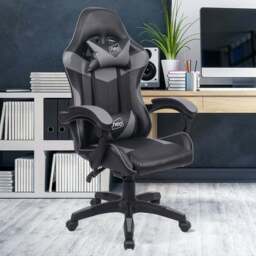 Neo Black and Grey PU Leather Swivel Office Chair - Size: 66 x 55 x 125cm - Wilko