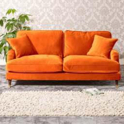 Mackenzie 2 Seater Orange Plush Velvet Sofa - Artemis Home - Wilko - thumbnail 1