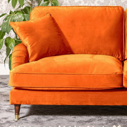 Mackenzie 2 Seater Orange Plush Velvet Sofa - Artemis Home - Wilko - thumbnail 3