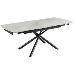 DS Living Kairo 6 Seater Extendable Dining Table White with Black Vein - Wilko - thumbnail 3
