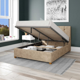 Aspire Hepburn Double Beige Kimiyo Linen Ottoman Bed - Cream - Aspire Beds - Wilko - thumbnail 3