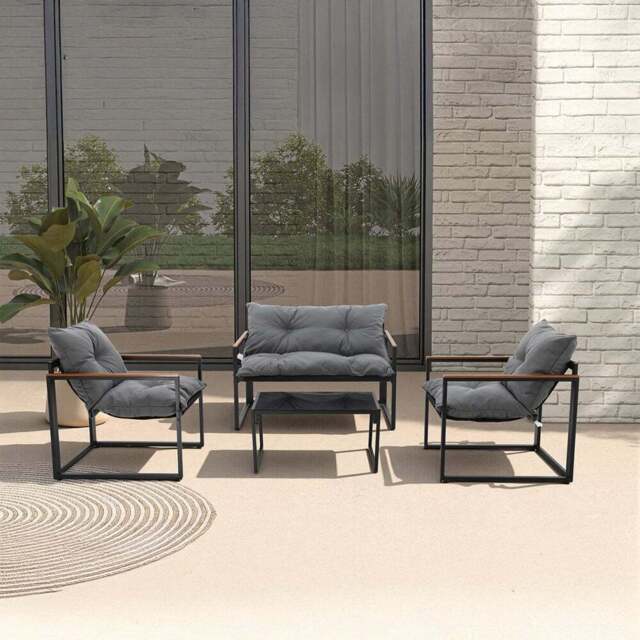 Stratford Sofa Set Grey - Size: 4 Seater - Wilko - image 1