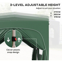 Outsunny 3 x 3m Dark Green UPF50+ Pop Up Gazebo with Sides and Carry Bag - Wilko - thumbnail 6