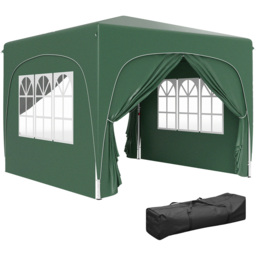 Outsunny 3 x 3m Dark Green UPF50+ Pop Up Gazebo with Sides and Carry Bag - Wilko - thumbnail 3