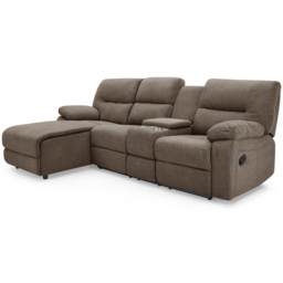 Home Detail Jacob 3 Seater Brown Right Hand Chaise Manual Recliner Sofa - Wilko - thumbnail 3