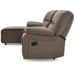 Home Detail Jacob 3 Seater Brown Right Hand Chaise Manual Recliner Sofa - Wilko - thumbnail 7