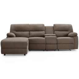 Home Detail Jacob 3 Seater Brown Right Hand Chaise Manual Recliner Sofa - Wilko - thumbnail 4