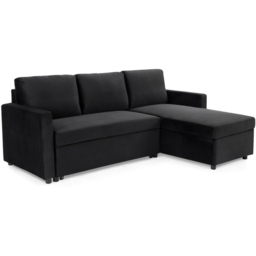 Home Detail Dorset Small Double Sleeper Black Velvet Pull Out Sofa Bed with Storage - Size: 3 Seater - Wilko - thumbnail 5