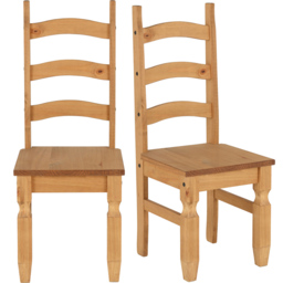 Seconique Corona 6 Seater Extending Dining Set Distressed Waxed Pine and Brown - Wilko - thumbnail 4