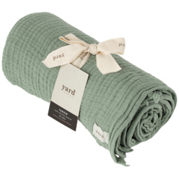 Yard Lark Eucalyptus Green Muslin Cotton Throw 130 x 180cm - Size: 180 x 130cm - Yard Living - Wilko - thumbnail 4