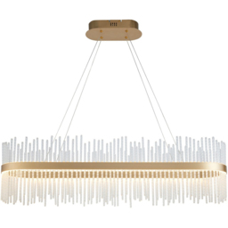 Merano Trapani Clear Glass Brushed Gold Plated Bar Pendant Ceiling Light - Size: 95 x 25 x 165cm - Wilko - thumbnail 4