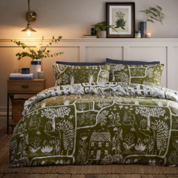furn. Frida Double Moss Duvet Set - Green - Wilko - thumbnail 6
