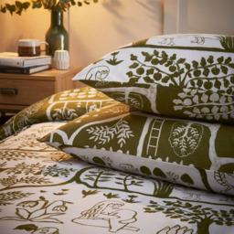 furn. Frida Double Moss Duvet Set - Green - Wilko - thumbnail 3