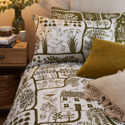 furn. Frida Double Moss Duvet Set - Green - Wilko - thumbnail 5