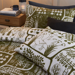furn. Frida Double Moss Duvet Set - Green - Wilko - thumbnail 4