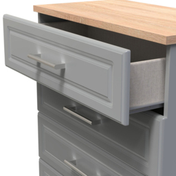 Crowndale Kent 5 Drawer Dusk Grey and Bardolino Oak Chest of Drawers - Wilko - thumbnail 7