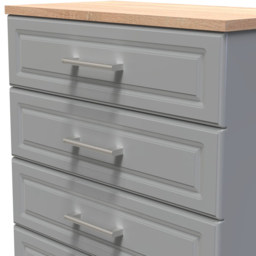 Crowndale Kent 5 Drawer Dusk Grey and Bardolino Oak Chest of Drawers - Wilko - thumbnail 6