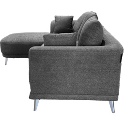 DS Living The Nova 3 Seater Grey Fabric Left Hand Corner Lounger Sofa - Wilko - thumbnail 6