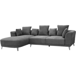 DS Living The Nova 3 Seater Grey Fabric Left Hand Corner Lounger Sofa - Wilko - thumbnail 3