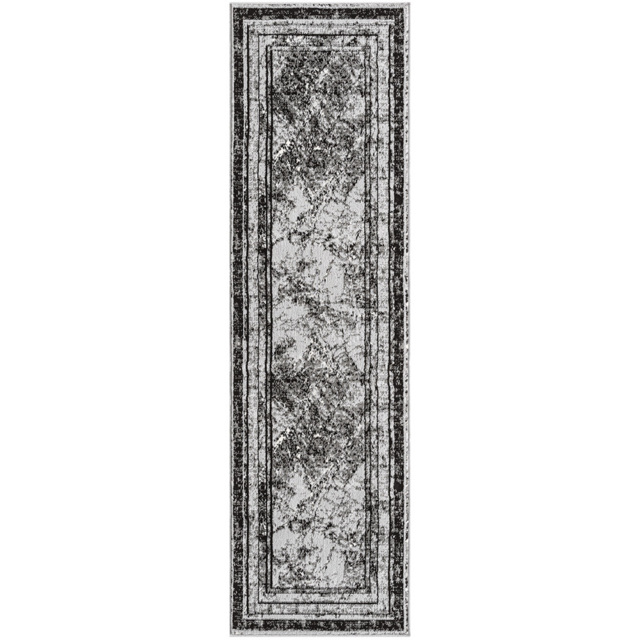 Desire Rugs Obsidian Grey Abstract Frame Rug 60 x 220cm - Size: 220 x 60 x 0.8cm - Wilko - image 1