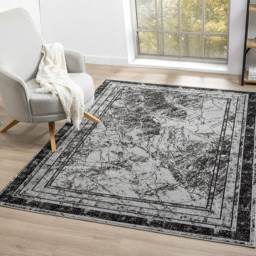 Desire Rugs Obsidian Grey Abstract Frame Rug 60 x 220cm - Size: 220 x 60 x 0.8cm - Wilko - thumbnail 7