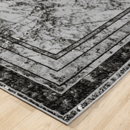 Desire Rugs Obsidian Grey Abstract Frame Rug 60 x 220cm - Size: 220 x 60 x 0.8cm - Wilko - thumbnail 4