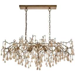 Merano Rimini Lustre Glass Gold and Champagne Pendant Ceiling Light - Size: 60 x 0.1 x 192cm - Wilko