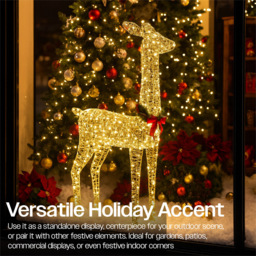 Xmas Haus Gold 350 Warm White LED Head Up Deer Christmas Decoration 3ft - Size: 1080 x 725 x 205cm - Wilko - thumbnail 6