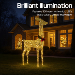 Xmas Haus Gold 350 Warm White LED Head Up Deer Christmas Decoration 3ft - Size: 1080 x 725 x 205cm - Wilko - thumbnail 5