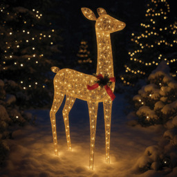 Xmas Haus Gold 350 Warm White LED Head Up Deer Christmas Decoration 3ft - Size: 1080 x 725 x 205cm - Wilko