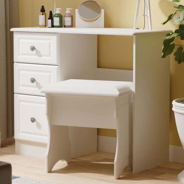 Crowndale Pembroke 3 Drawer Grey Ash Vanity Dressing Table Ready Assembled - Size: 80 x 93 x 40cm - Wilko - image 1