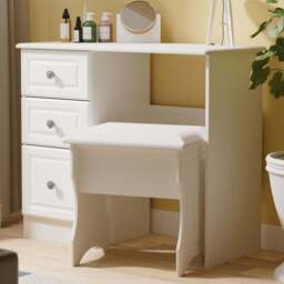 Crowndale Pembroke 3 Drawer Grey Ash Vanity Dressing Table Ready Assembled - Size: 80 x 93 x 40cm - Wilko