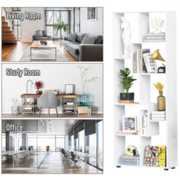 Portland 8 Section Tall Shelving Bookshelf - Size: 70 x 24 x 178cm - White - Wilko - thumbnail 6